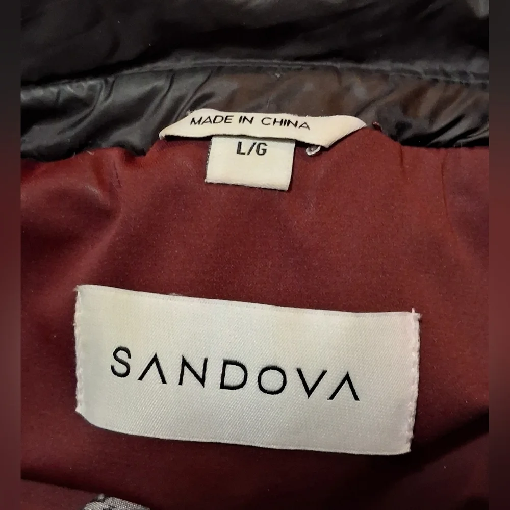 NWOT Sandova Genoa Plum Double Breast 700+ Down Puffer Fitted Ski Jacket SZ L